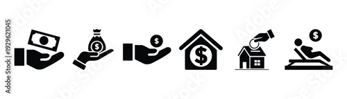 Finance and Payment Line Icon Set – Money, Banking, Investment, Savings and Transaction Vector Symbols