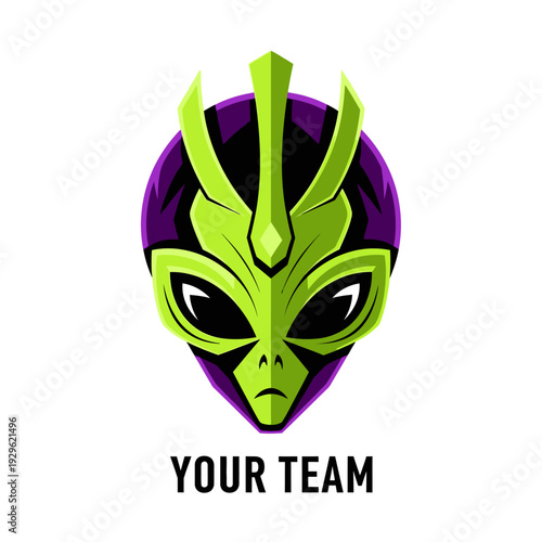 Alien Head Logo Graphic Design Element.
