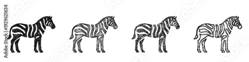 Sketch zebra icon design set
