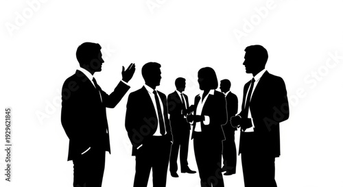 Business professionals networking and discussing in a group setting