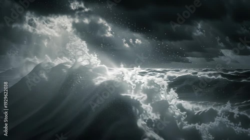 Ocean Storm with Sunbeams