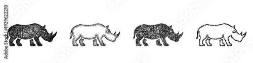 Sketch rhino icon design set