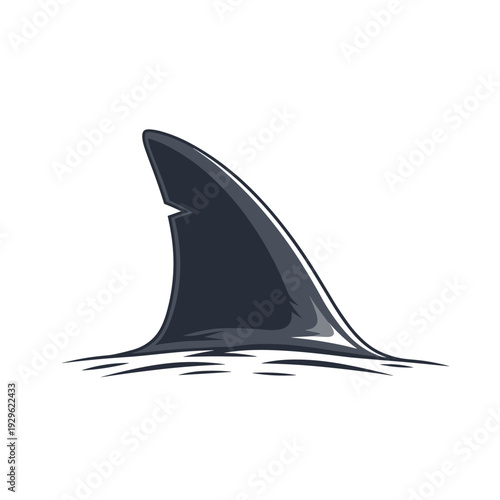 Fierce angry shark head with sharp teeth and open mouth in black and white illustration