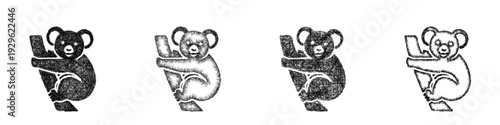 Sketch koala icon design set
