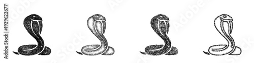 Sketch cobra icon design set