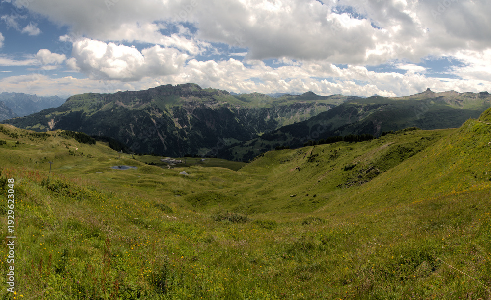 Fototapeta premium View of Schönhalden from the Maschgenkamm, Swiss Alps