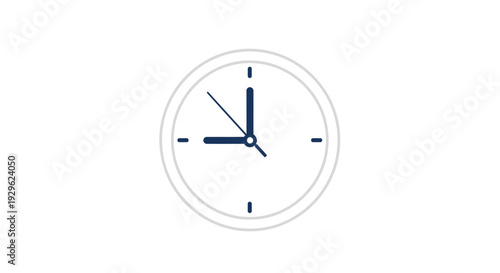 Round Analog Clock Face Closeup.