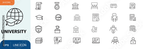 University icons and symbols collection
