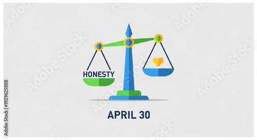 Honesty weighs heavy on scales of justice with gold coin