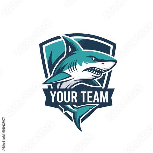 Shark Logo Design for Sports Team Emblem.
