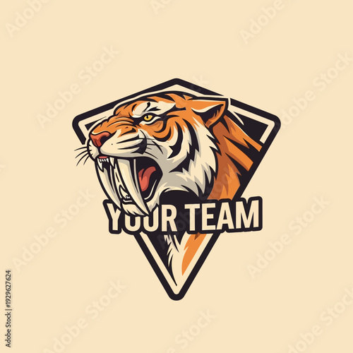 Tiger Head Logo Design Illustration.