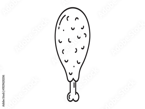 A simple line drawing of a chicken leg