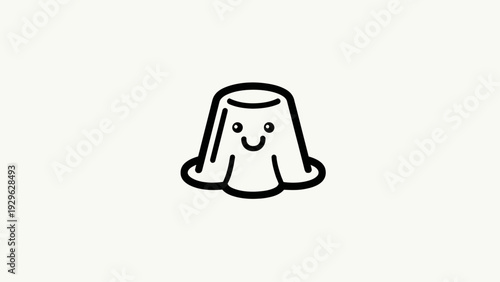 A delightful smiling dessert icon, radiating warmth and sweetness, perfect for playful branding or charming food-related designs