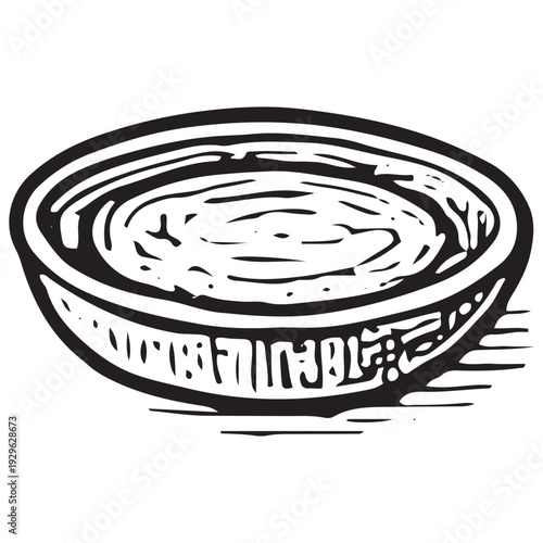 Vintage Oatmeal Porridge Bowl Engraving Illustration Healthy Breakfast Fiber Nutrition Concept