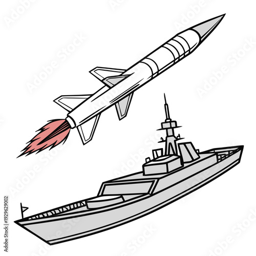Of a missile launching from a warship military navy