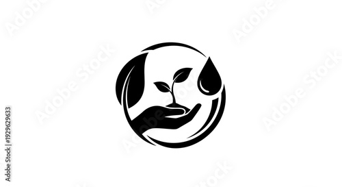 Stylized Face Logo Design Element.