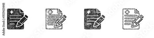 Sketch informed consent icon design set