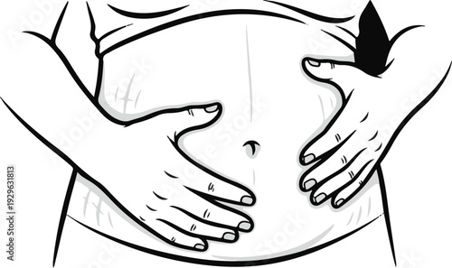 Gentle hands cradle a pregnant belly, an intimate portrait of anticipation