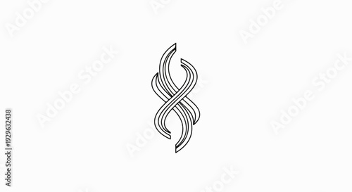 Intertwined flowing lines create an abstract symbol resembling DNA or an infinity loop