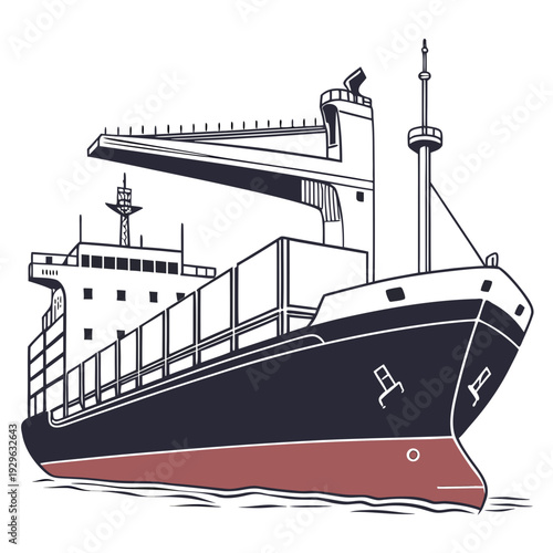 Cargo ship with containers on deck container ship industrial