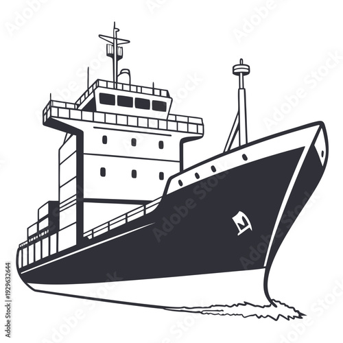 Black and white cargo ship vessel boat transport grain transport
