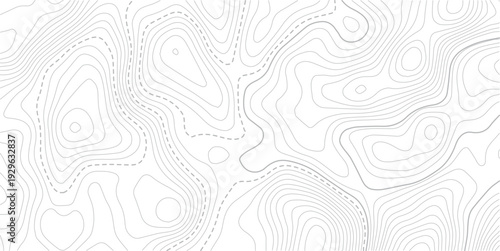 Abstract topo contour map on white background, Topographic map Topographic contour lines map seamless pattern.paper texture Imitation of a geographical map shades.