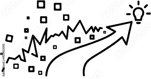 Abstract representation of an idea emerging from chaos, progressing forward