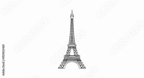 A black and white sketch of a tall, intricate iron tower structure