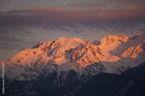 Coucher de soleil sur le massif de Belledonne