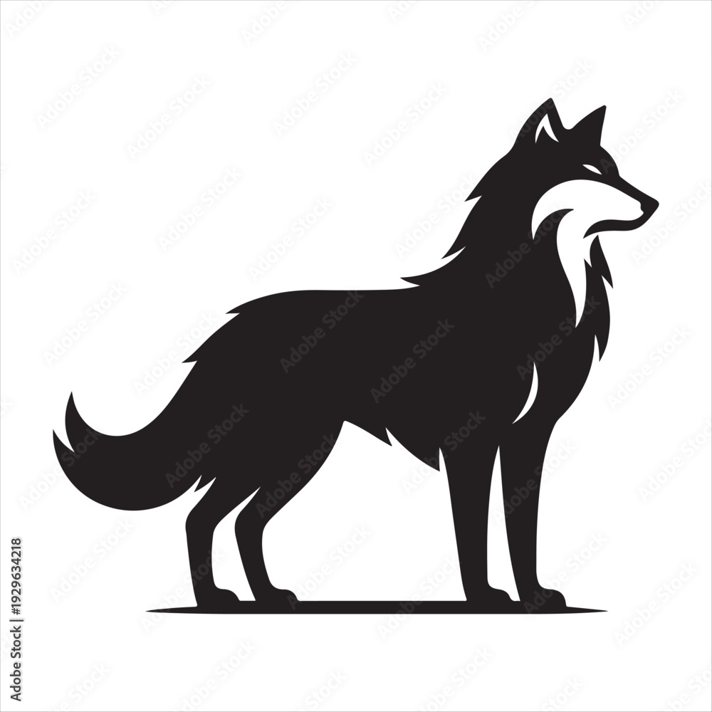 Fototapeta premium majestic Wolf vector silhouette outline logo idea concept collection. abstract icon illustration