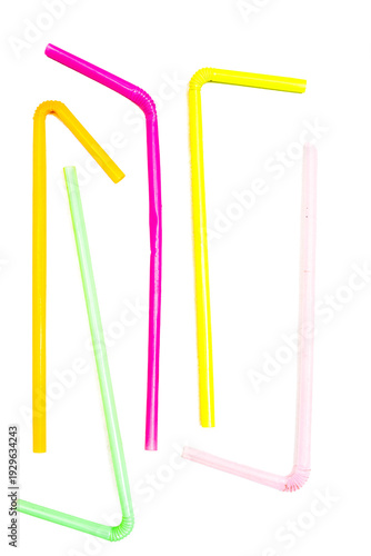 Wallpaper Mural Close up red plastic drinking straw isolated on white, clipping path Torontodigital.ca