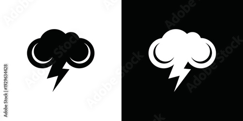 simple cloud and electricity logo vector