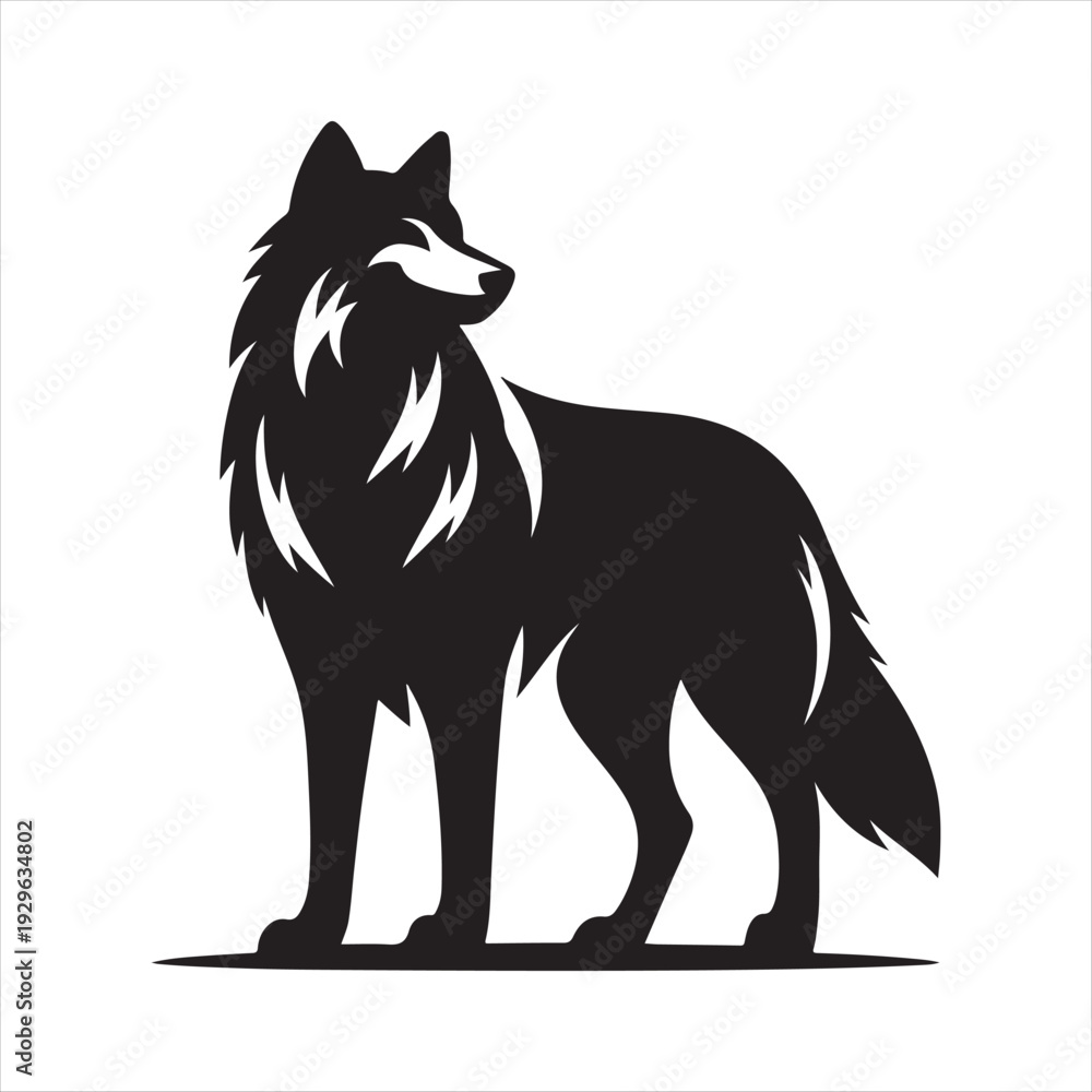 Fototapeta premium majestic Wolf vector silhouette outline logo idea concept collection. abstract icon illustration