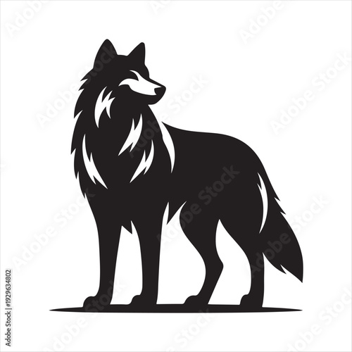 majestic Wolf vector silhouette outline logo idea concept collection. abstract icon illustration