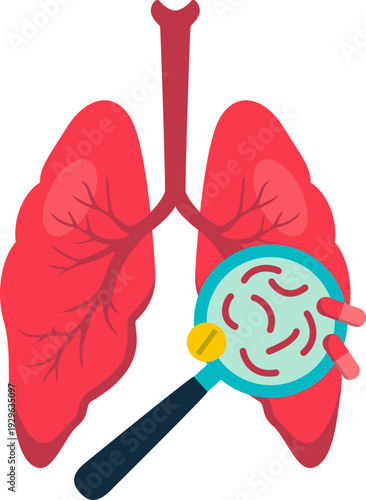 World tuberculosis day illustration. Lung infection, lung health, tuberculosis awareness. Vector isolated.