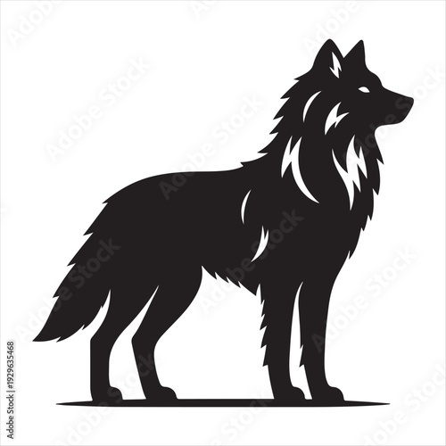majestic Wolf vector silhouette outline logo idea concept collection. abstract icon illustration