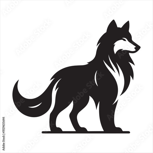 majestic Wolf vector silhouette outline logo idea concept collection. abstract icon illustration