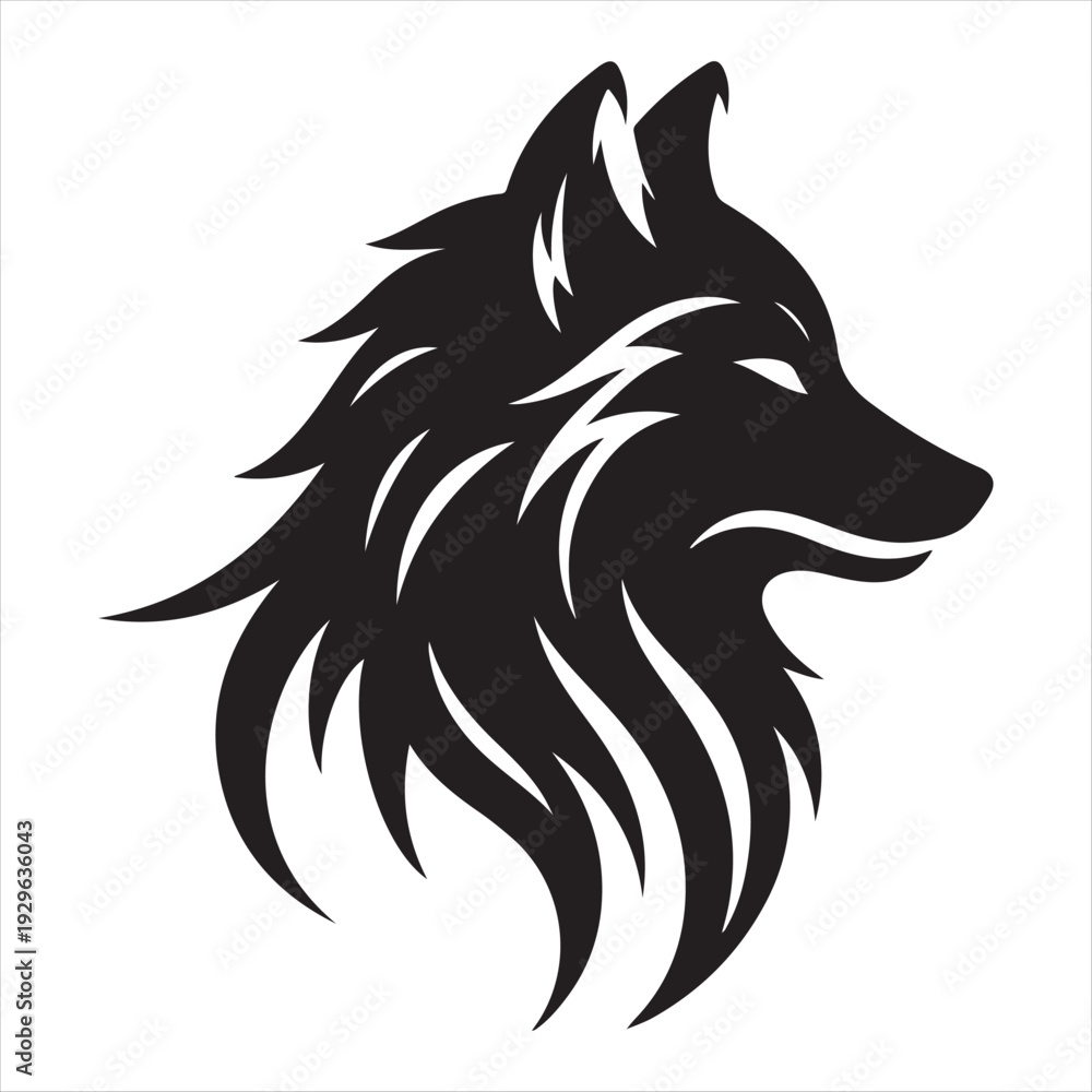 Fototapeta premium majestic Wolf vector silhouette outline logo idea concept collection. abstract icon illustration