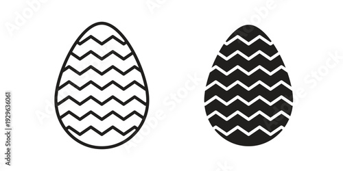 Easter egg icons In Trendy Design Vector Eps 10, Editable Stroke and solid flat.