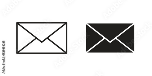 Envelope icons In Trendy Design Vector Eps 10, Editable Stroke and solid flat.
