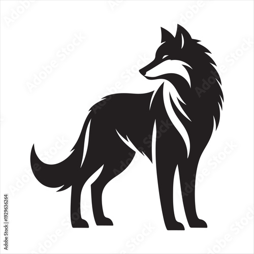 majestic Wolf vector silhouette outline logo idea concept collection. abstract icon illustration