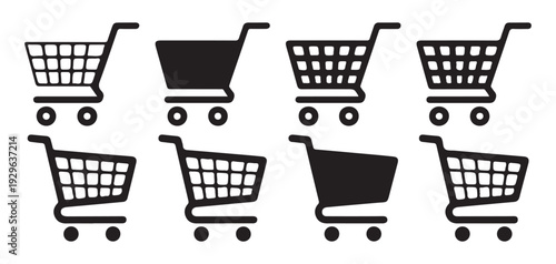 Shopping Bag and Basket Icon Set, Retail and Ecommerce Vector Collection. Vector illustration eps 10