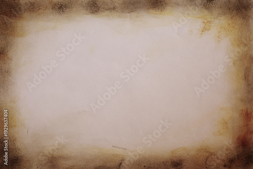 Old grunge vignette brown parchment paper texture