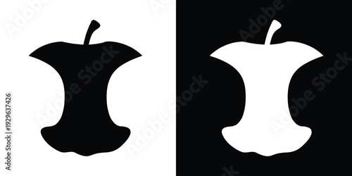 Apple core silhouette vector illustration