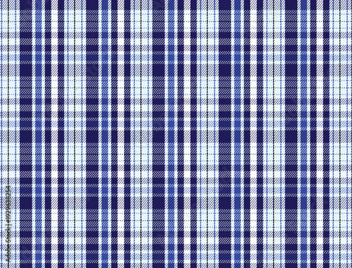 Blue white seamless plaid pattern for stylish clothing