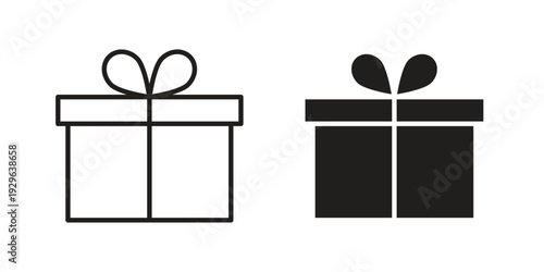 Gift icons In Trendy Design Vector Eps 10, Editable Stroke and solid flat.