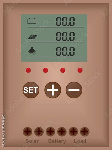 Electricity counter display. vector illustration