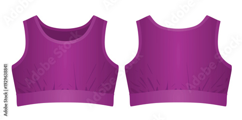 Purple women crop top. vector illustration