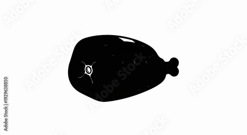 A black graphic of a cooked turkey leg with a bone