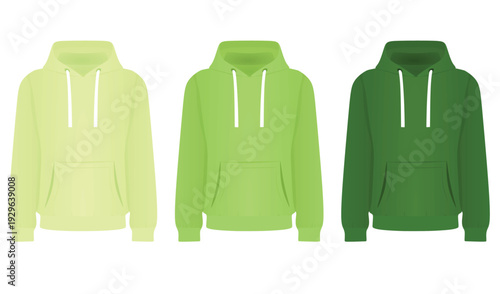 Green hoodie set. vector illustration